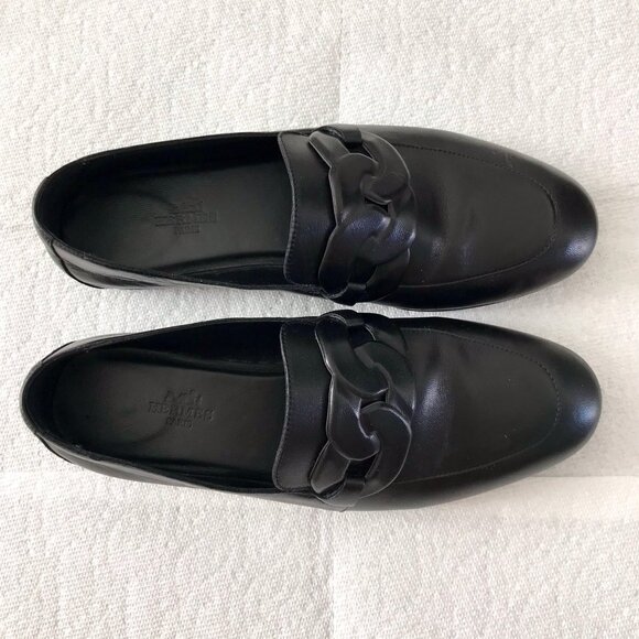 Hermes Black Leather Loafer - Picture 4 of 7